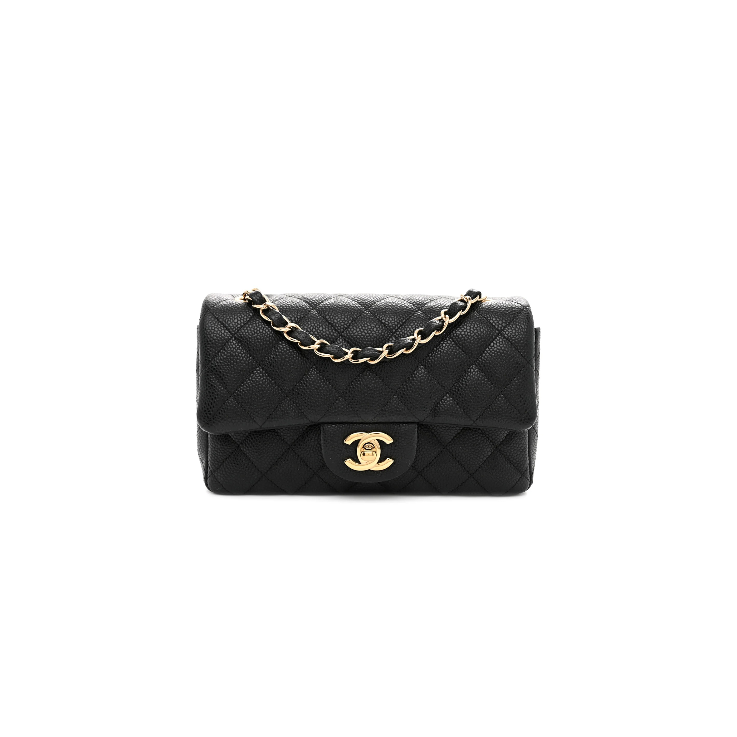 CHANEL CAVIAR QUILTED MINI RECTANGULAR FLAP BLACK (20*12*6cm)